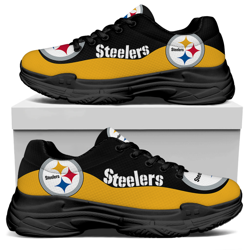 Women's Pittsburgh Steelers Edition Chunky Sneakers With Line 005 Women's Pittsburgh Steelers Edition Chunky Sneakers With Line 005